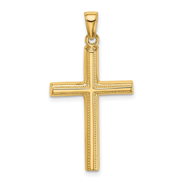 Latin Cross Charm Pendant in Real 14k Yellow Gold