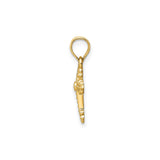 14k Yellow Gold Budded Cross Pendant with Beaded Detailing and Floral Design