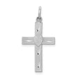 Diamond-Cut Latin Cross Charm Pendant in Real 14k White Gold