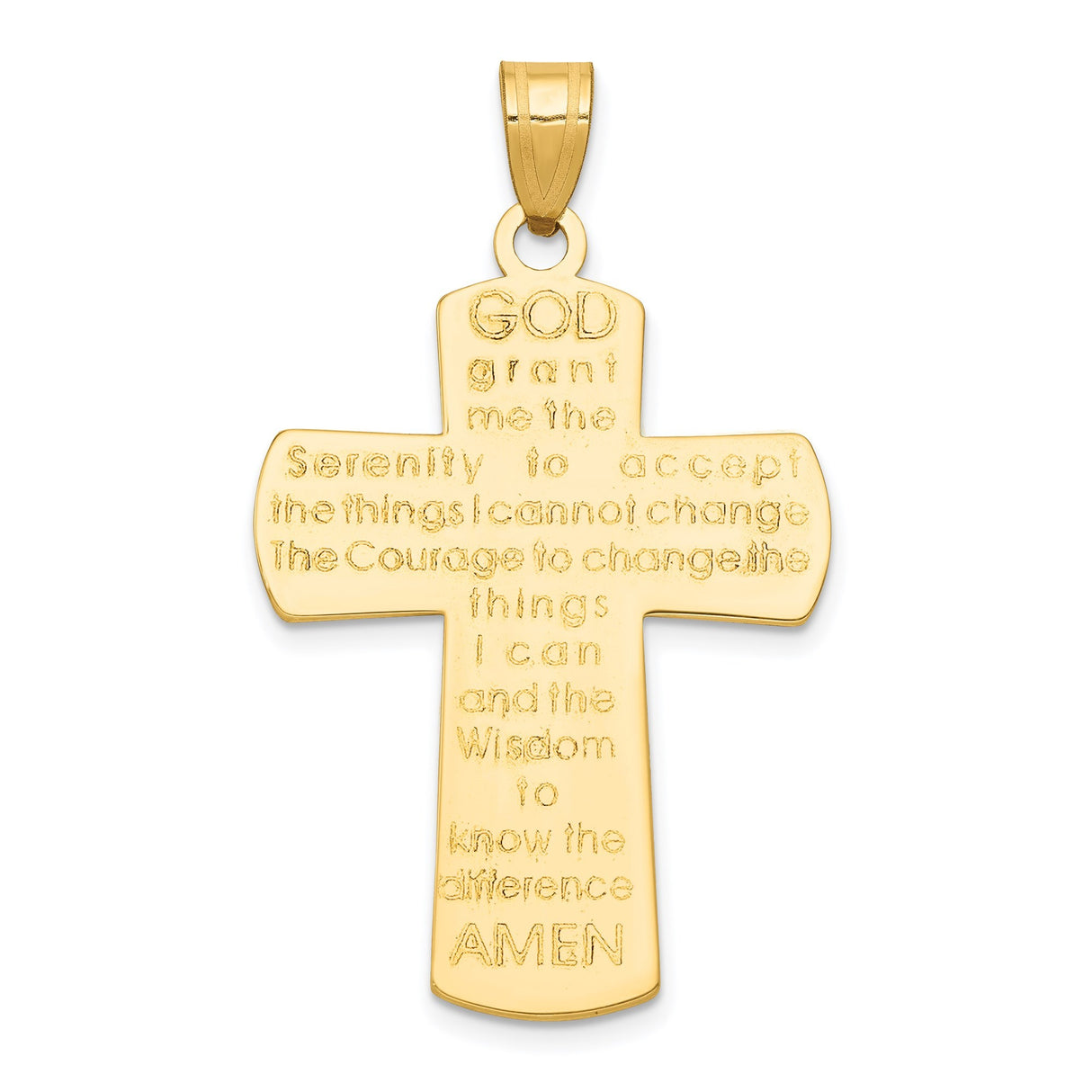 14k Yellow Gold Reversible Latin Cross Pendant with Polished and Brushed Finish