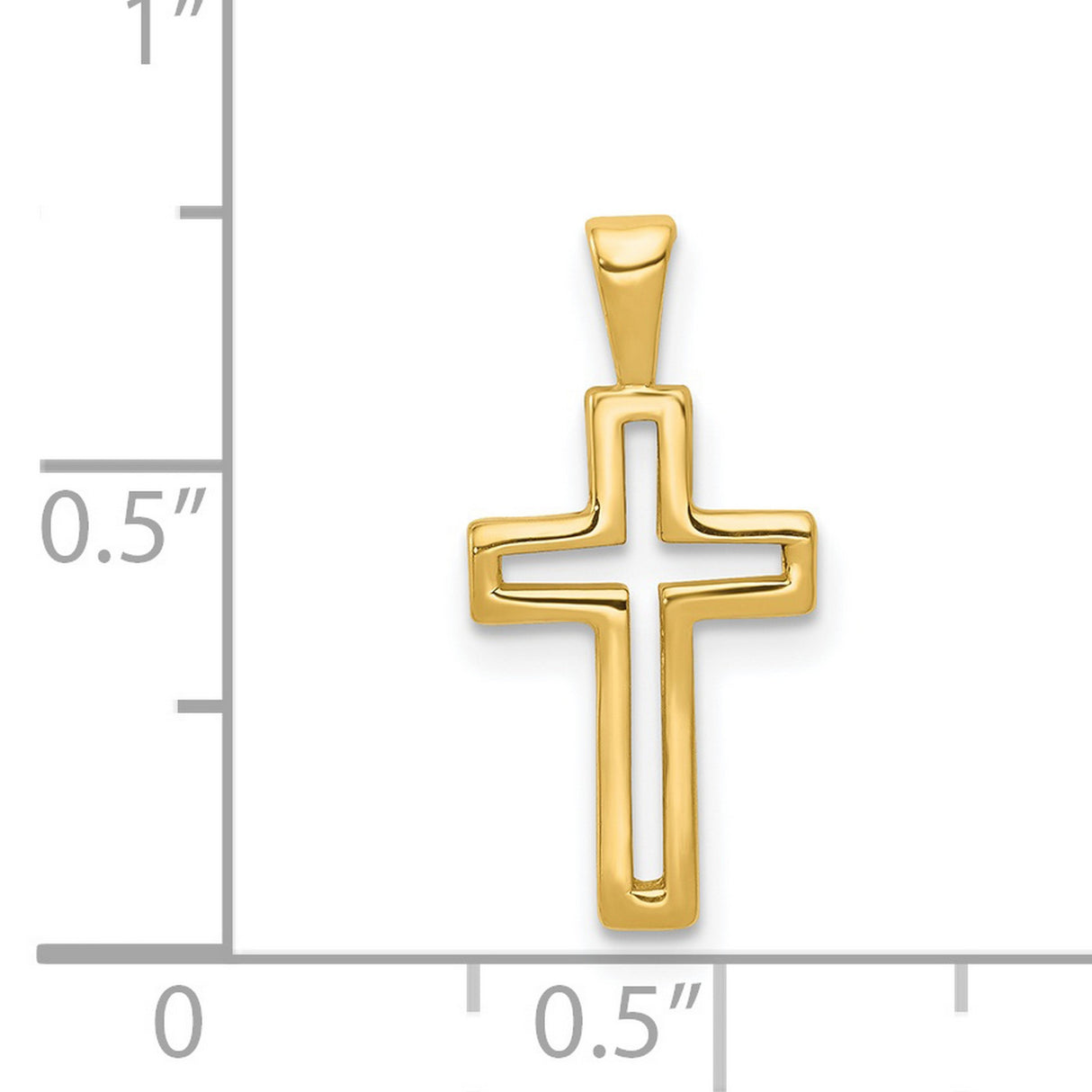 Latin Cross Charm Pendant in Real 14k Yellow Gold