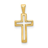 Latin Cross Charm Pendant in Real 14k Yellow Gold