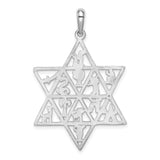 14k White Gold Star of David Pendant with Twelve Tribes Symbols, Jewish Religious Jewelry