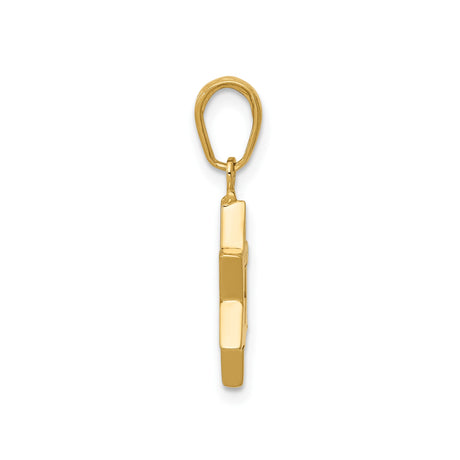 14k Yellow Gold Star of David Pendant with Interlocking Design, Unisex Jewish Jewelry