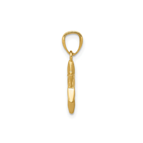 14k Yellow Gold Star of David Pendant with Openwork Design, Jewish Faith Symbol