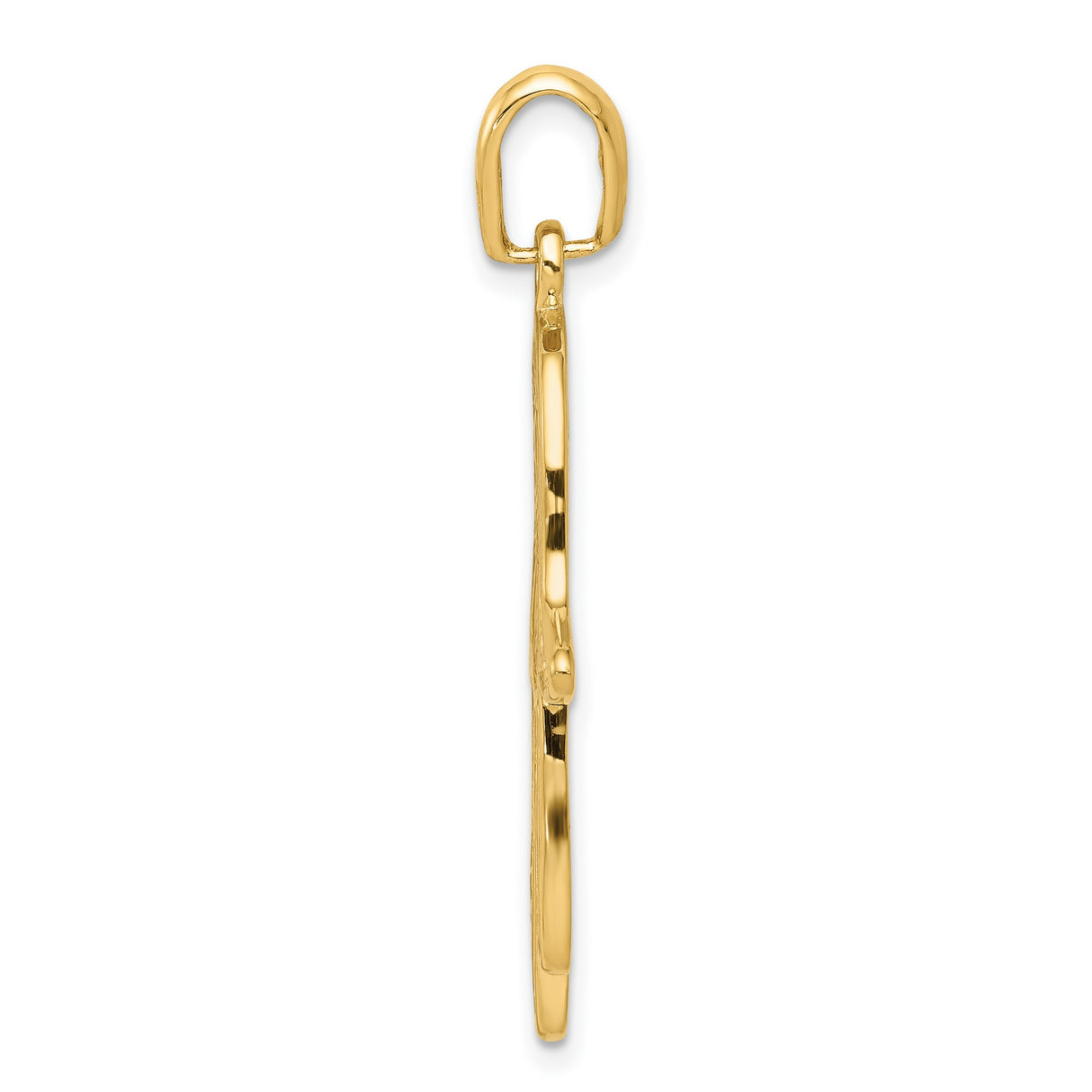 14k Yellow Gold Hamsa Pendant with Intricate Filigree Design, Hand of Fatima Symbol for Women