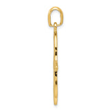 14k Yellow Gold Hamsa Pendant with Intricate Filigree Design, Hand of Fatima Symbol for Women