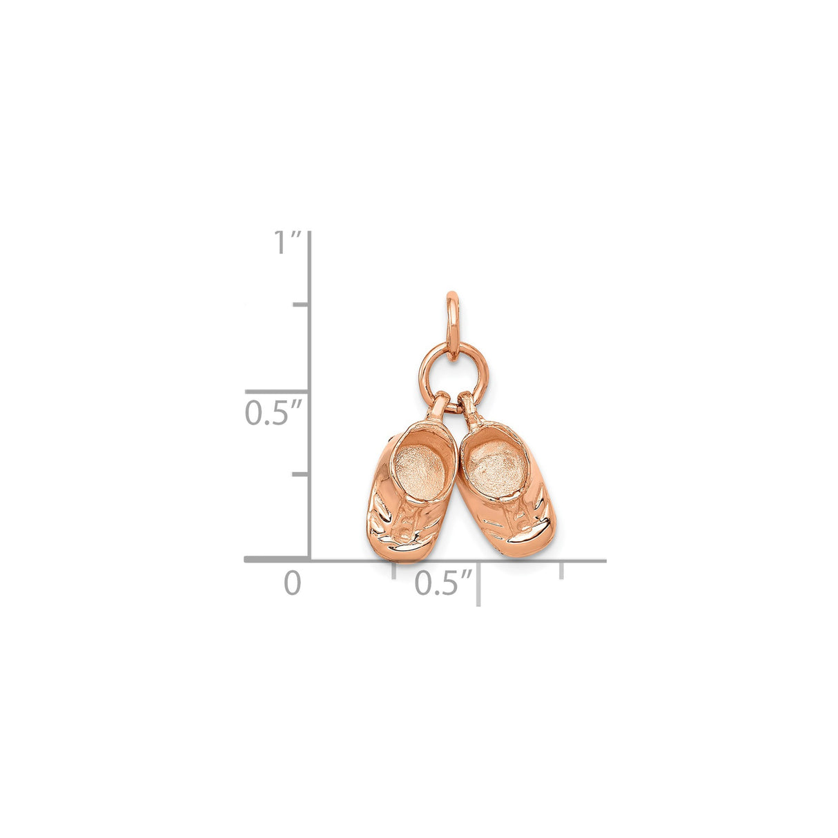 14k Rose Gold Baby Shoe Pendant, Symbol of Motherhood and New Beginnings