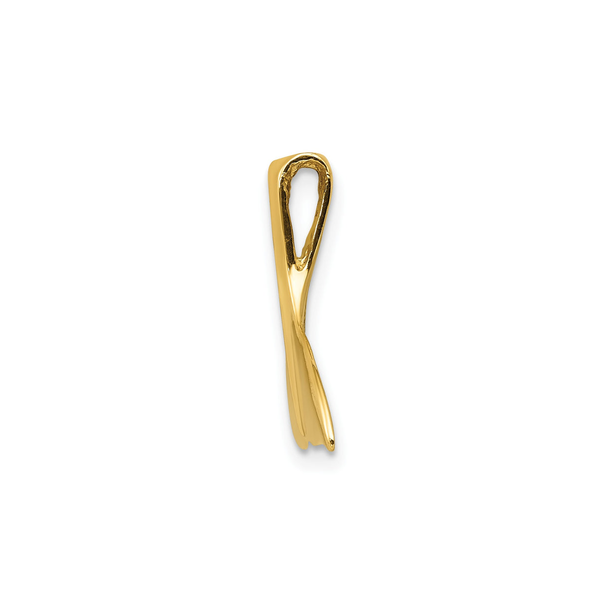14k Yellow Gold Whale Tail Pendant, Polished Ocean-Inspired Nautical Charm for Unisex Beach Style