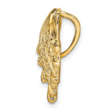 14k Yellow Gold Scallop Shell Pendant, Textured Camino Symbol Religious Charm for Women
