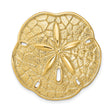 14k Yellow Gold Sand Dollar Pendant with Textured Ocean Design and Five Point Star