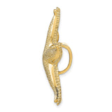 14k Yellow Gold Starfish Pendant with Textured Finish and Beaded Edges, Nautical Theme