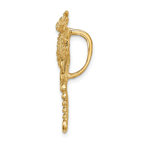 14k Yellow Gold Dragonfly Brooch with Openwork Wings and Textured Detailing