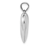 14k White Gold Heart Pendant, Smooth High Polish Design, Minimalist Style for Women