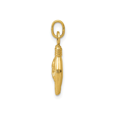 14k Yellow Gold Mano Cornuto Pendant, Italian Evil Eye Protection Amulet Charm