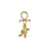 14k Yellow Gold Bicycle Pendant with Detailed Road Bike Design for Women or Unisex