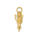 14k Yellow Gold Motorcycle Pendant, Detailed 3D Bike Charm, Biker Jewelry for Men or Unisex