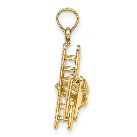 14k Yellow Gold Airplane Pendant, Vintage Biplane Charm, Travel and Aviation Theme Jewelry