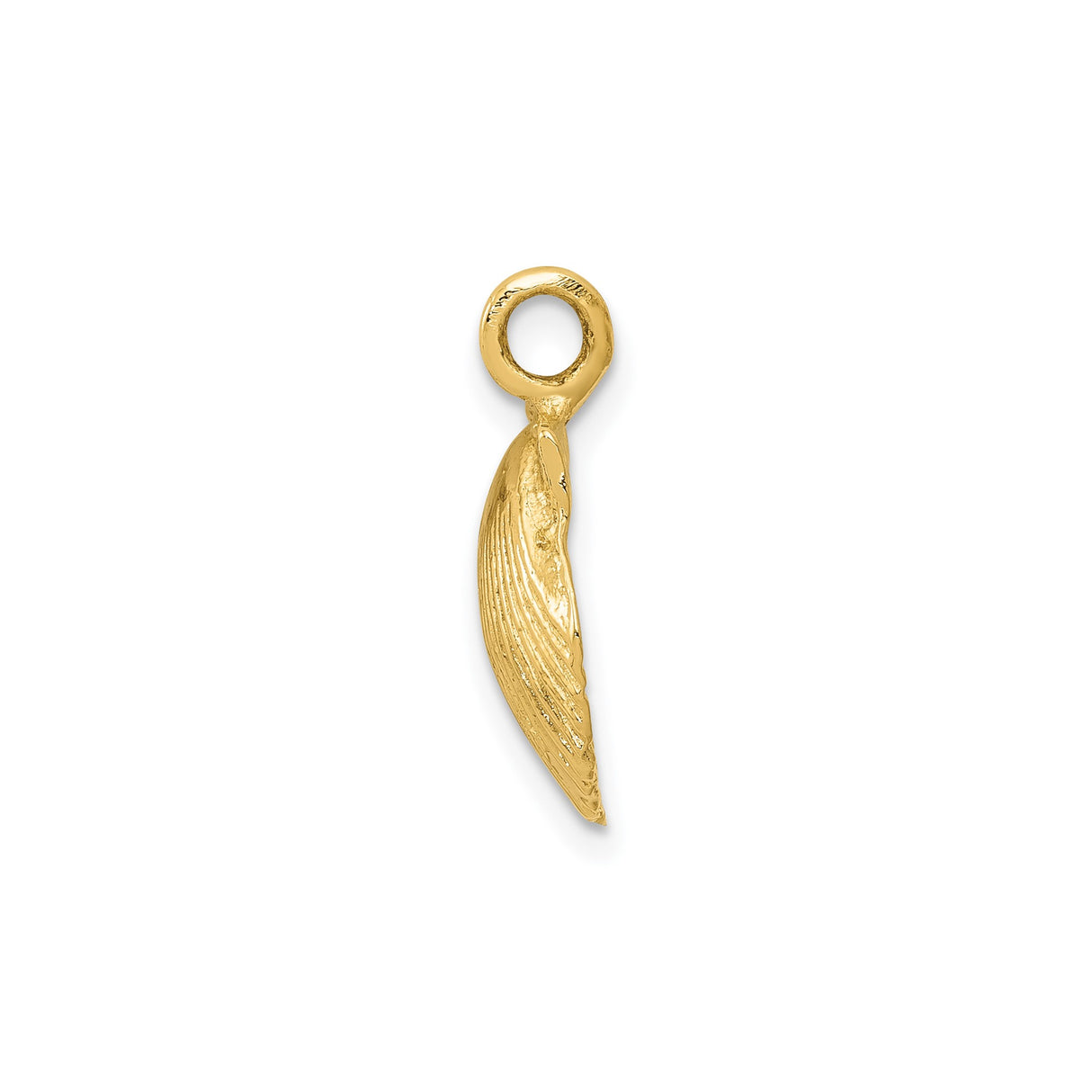 14k Yellow Gold Scallop Shell Pendant, Camino de Santiago Spiritual Charm