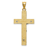 Latin Crucifix Charm Pendant in Real 14k Multi-Tone Gold