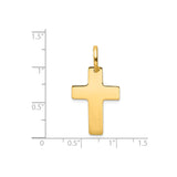 14k Yellow Gold Latin Cross Pendant, Sleek Modern Religious Jewelry for Men and Women