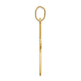 14k Yellow Gold Patonce Cross Pendant with Beveled Edge Symbolizing Faith