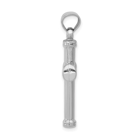 14k White Gold Cross Pendant with Capped Ends, Reversible Latin Design, Mirror Finish