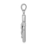 14k White Gold Crucifix Cross Pendant with Raised Jesus Detail, Religious Charm for Men and Women