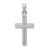 14k White Gold Crucifix Cross Pendant with Raised Jesus Detail, Religious Charm for Men and Women