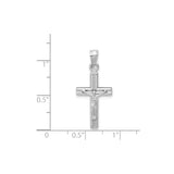 14k White Gold Crucifix Cross Pendant with Raised Jesus Detail, Religious Charm for Men and Women