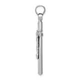 14k White Gold Crucifix Cross Pendant with Sculpted Jesus Figure, Latin Religious Design