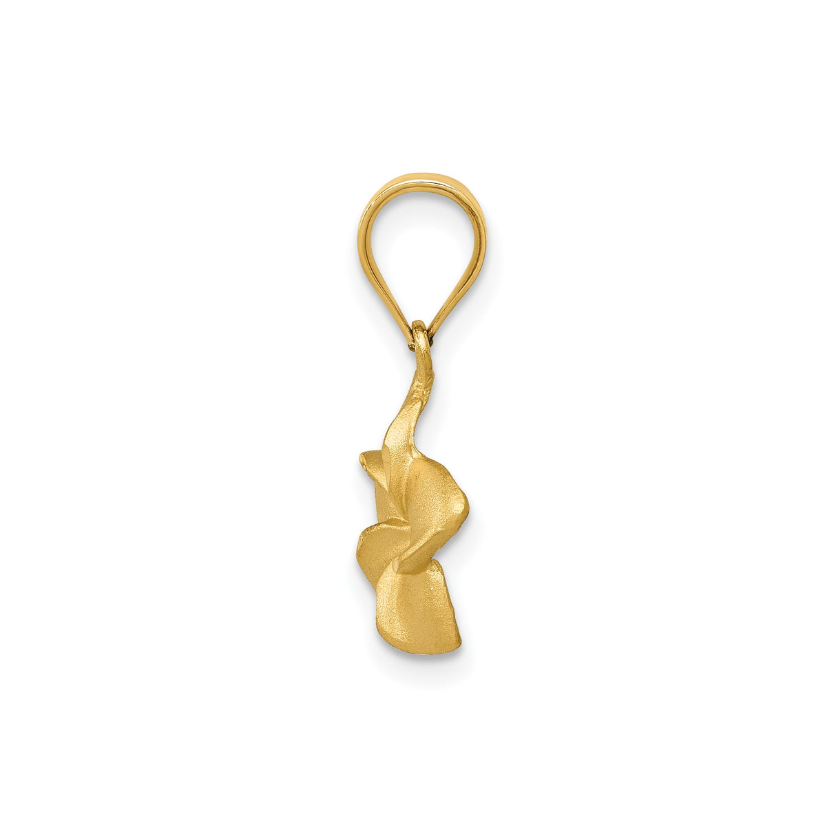 14k Yellow Gold Plumeria Flower Pendant with Matte and Polished Finish for Women