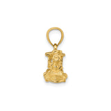 14k Yellow Gold Train Pendant with Detailed Steam Engine Design, Locomotive Charm