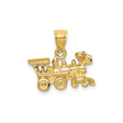 14k Yellow Gold Train Pendant with Detailed Steam Engine Design, Locomotive Charm