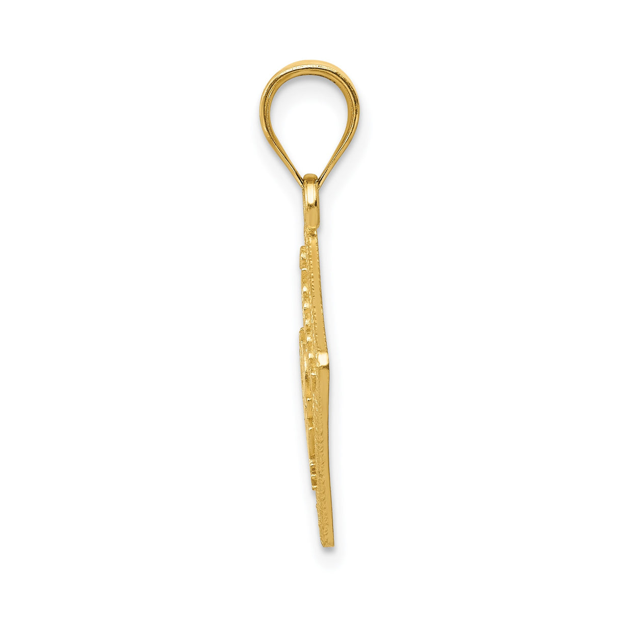 14k Yellow Gold Passport Pendant with Raised USA Emblem, Travel Charm for Women or Unisex