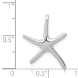 14k White Gold Starfish Pendant, Ocean-Inspired Marine Life Coastal Charm for Women
