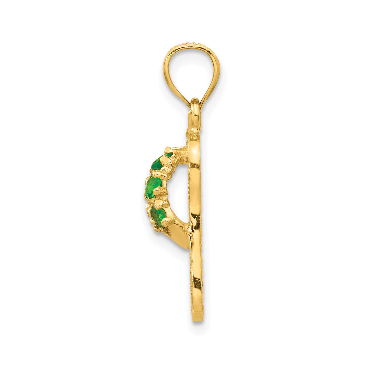 14k Yellow Gold Flip Flop Pendant with Cubic Zirconia, Tropical Beach Sandal Charm
