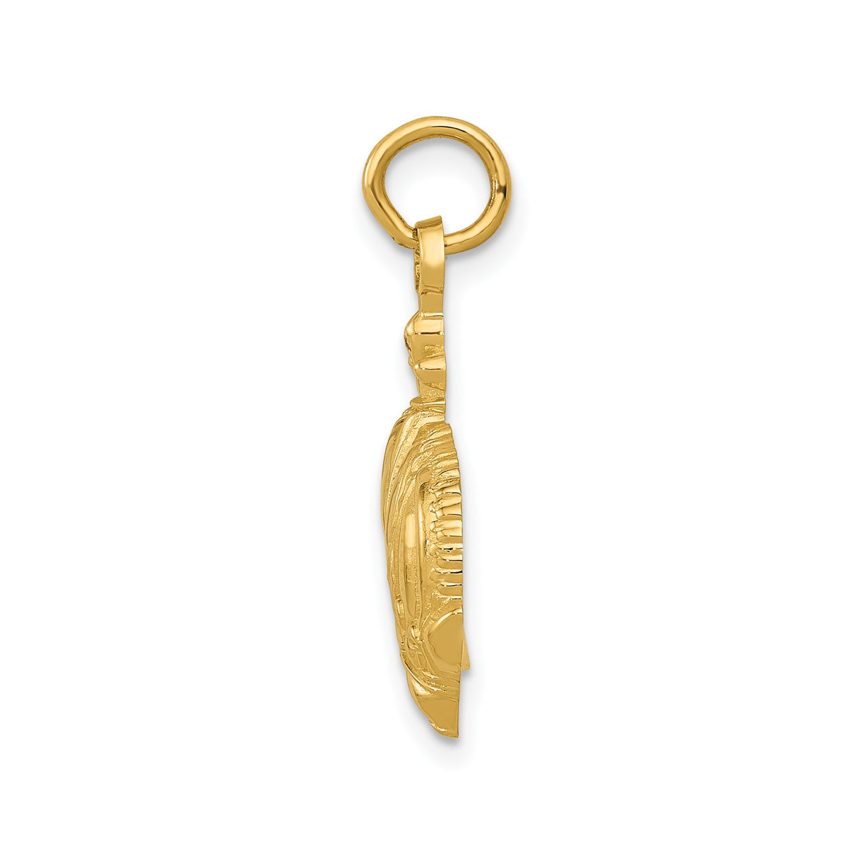14k Yellow Gold Crown Pendant with Fleur-de-Lis Accents, Regal Masonic Charm for Men or Women