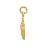 14k Yellow Gold Crown Pendant with Fleur-de-Lis Accents, Regal Masonic Charm for Men or Women