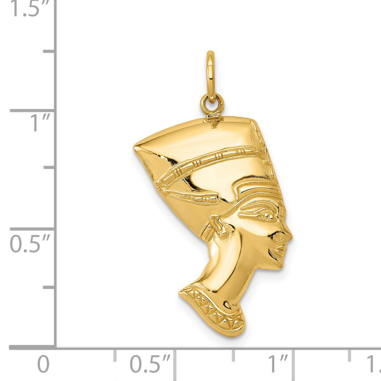 14k Yellow Gold Nefertiti Pendant, Detailed Egyptian Queen Design, Afrocentric Unisex Charm