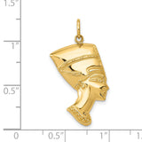 14k Yellow Gold Nefertiti Pendant, Detailed Egyptian Queen Design, Afrocentric Unisex Charm