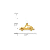 14k Yellow Gold Beetle Car Charm Pendant, Vintage Automotive Theme for Men or Women
