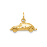 14k Yellow Gold Beetle Car Charm Pendant, Vintage Automotive Theme for Men or Women