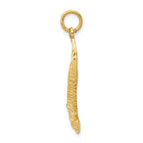 14k Yellow Gold Eagle Pendant with Outstretched Wings, Patriotic Bird of Prey Charm for Men