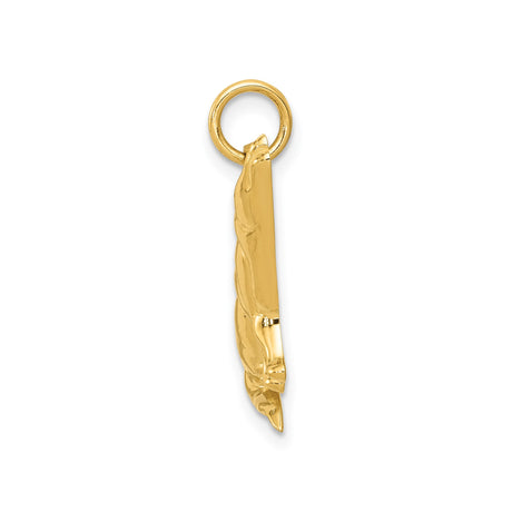 14k Yellow Gold Howling Coyote Pendant, Wilderness Spirit Animal Charm for Women or Unisex Wear