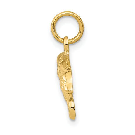 14k Yellow Gold Greyhound Dog Pendant with Number 12, Racing Design Charm