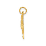 14k Yellow Gold Ballerina Dancer Pendant with Graceful Ballet Pose and Artistic Design