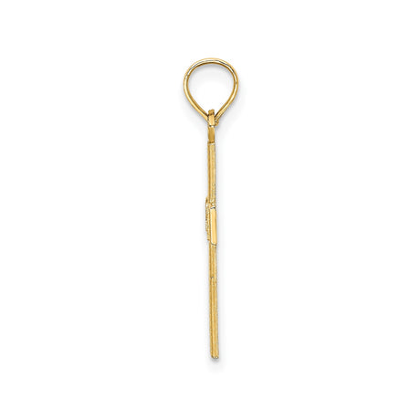 14k Yellow Gold Latin Cross Pendant with Textured Design, Christian RN Jewelry for Men and Women
