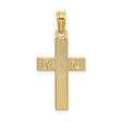 14k Yellow Gold Latin Cross Pendant with Textured Design, Christian RN Jewelry for Men and Women