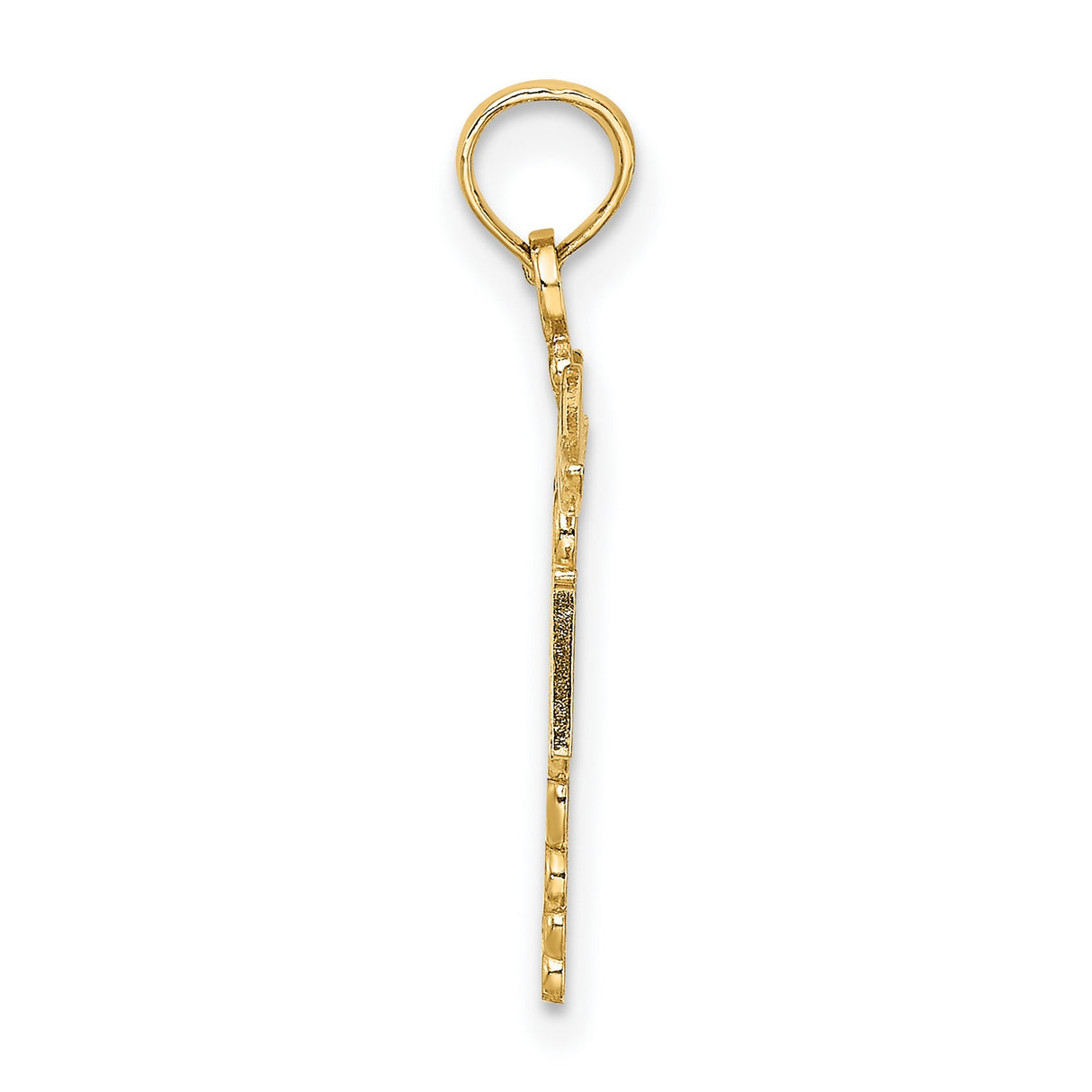14k Yellow Gold RN Pendant with Caduceus Symbol, Medical Charm for Nurses